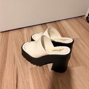 Liliana White and Black Platform Sandals